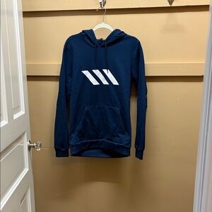 adidas Navy Blue Hoodie with White Stripes